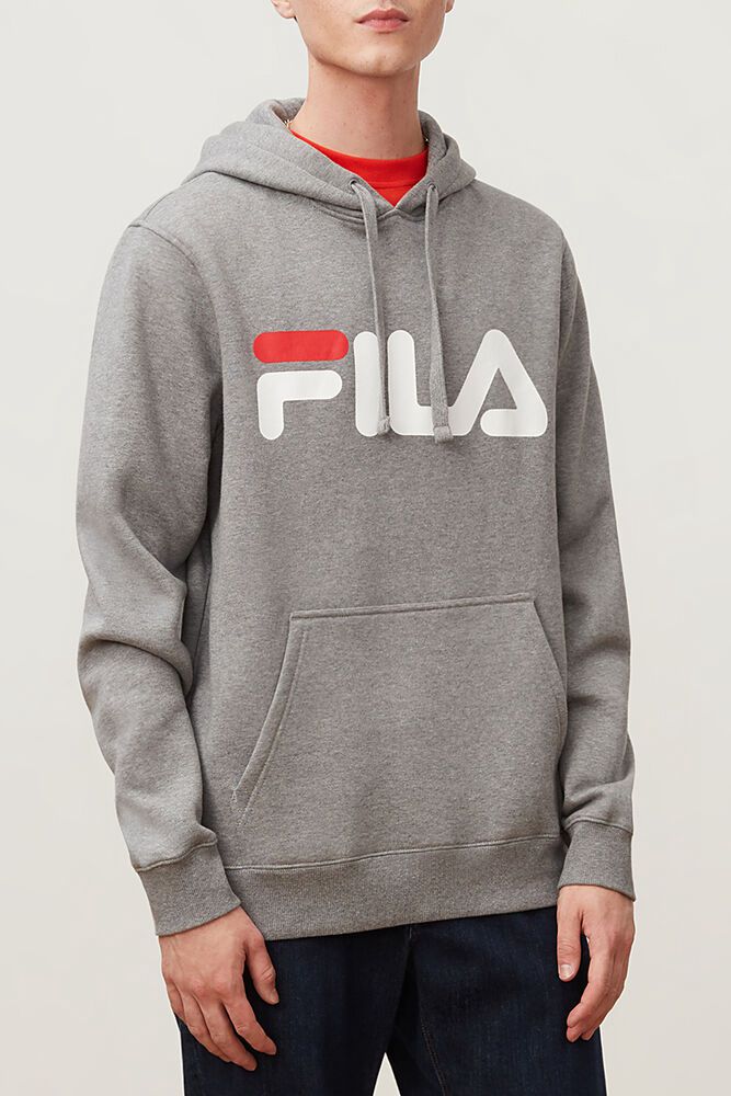 Fila Flori Hoodie Grey - Mens - 29056QVBJ